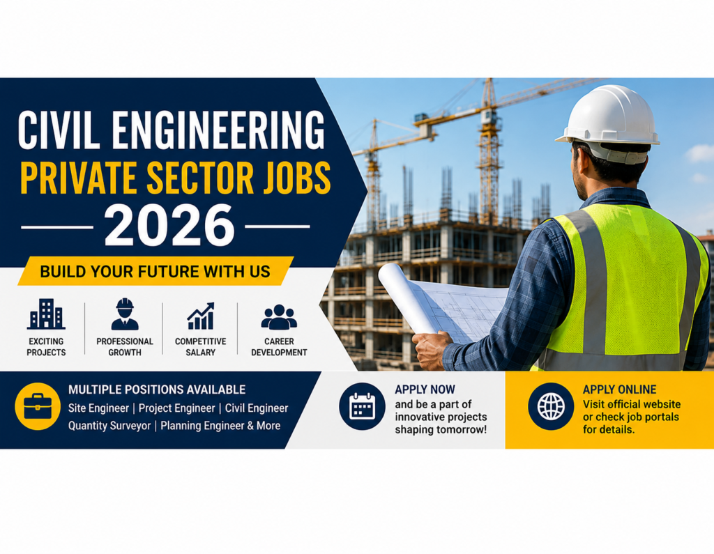 Civil Engineering Private Sector Jobs 2026 | Apply Now for Latest Opportunities