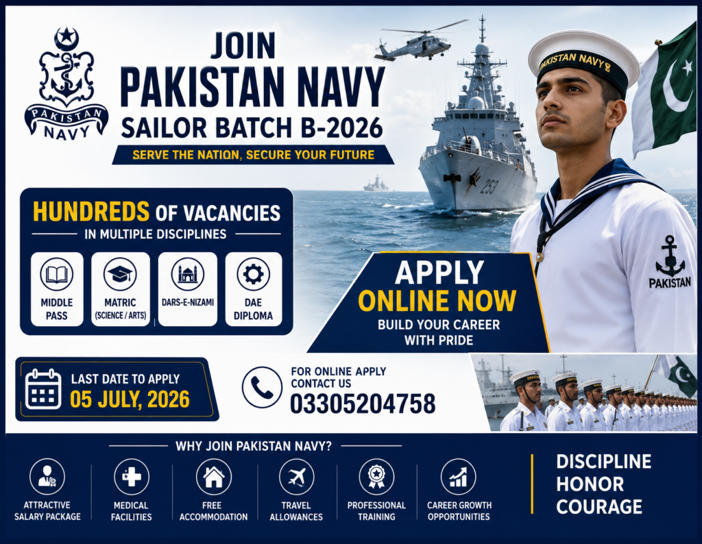 Pak Navy Sailor Batch B-2026 Jobs 2026 | Complete Guide To Apply