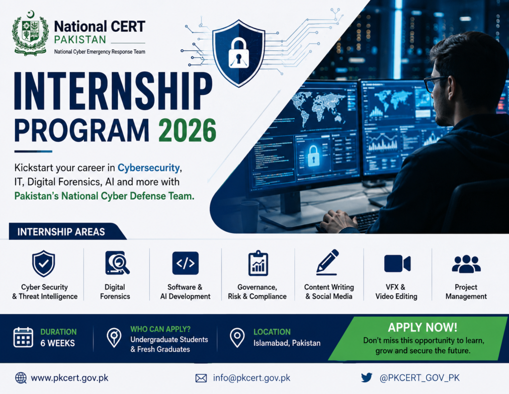 National CERT Pakistan Internship Program 2026 | Submit Your Application Today