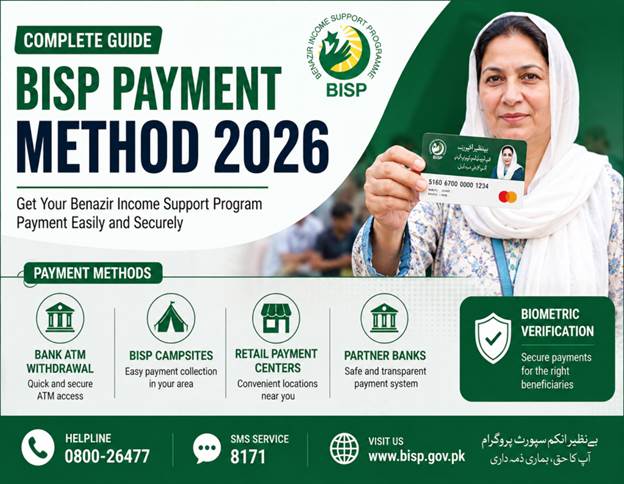 BISP Payment Method 2026 | Complete Guide to Receive Benazir Income Support Program Payments